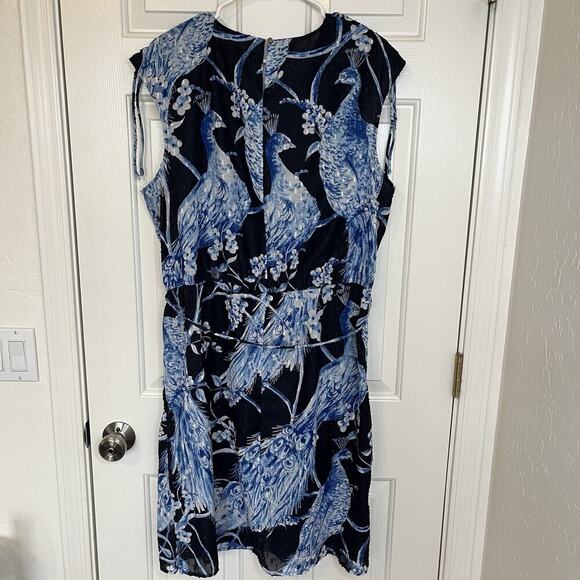 Liz Claiborne XXL Blue Peacock Sleeveless V-Neck Knee Length Dress Women's - Picture 2 of 9